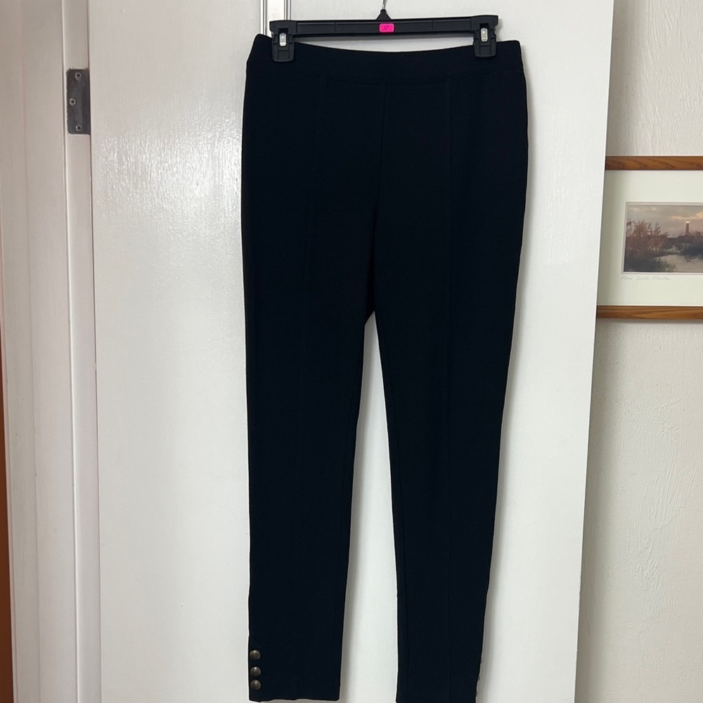 Talbots Skinny Ankle pants, Sz S, decorative buttons on ankles, Pull on